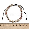 Natural Shoushan Stone Beads Braided Bead Bracelets for Men Women BJEW-D360-01D-5