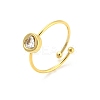304 Stainless Steel Heart Open Cuff Ring LS-RJEW-C062-02G-1