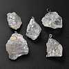 Electroplated Raw Natural Quartz Crystal Pendants G-Q481-20P-07-2