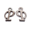 Gunmetal Plated Alloy Letter Pendants PALLOY-P097-03-P-1