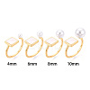 Square Brass & Shell Cup Peg Ring Settings KK-N274-28G-4