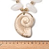 Summer Beach Resin Conch Shaped Pendant CCB Plastic Beaded Necklaces with Alloy End Chains NJEW-D336-03B-G-5