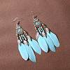 Bohemian Blue Feather Tassel Earrings Vintage Style Unique Long Earrings LW7993-5-1