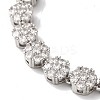 Rack Plating Brass Pave Cubic Zirconia Flower Link Chain Bracelets for Women BJEW-A018-03P-03-2