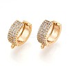 Brass Micro Pave Cubic Zirconia Hoop Earring Finding KK-N261-50G-1