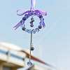 Bowknot & Ring & Ball Tassel Glass Rhinestone Pendant Decorations AUTO-PW0001-17D-1