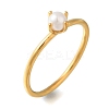 Ion Plating(IP) 304 Stainless Steel Plain Band Rings for Women RJEW-B066-10G-1