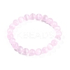 Dyed Natural Selenite Round Beaded Stretch Bracelets for Women G-U005-02I-4