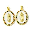 Real 18K Gold Plated Brass Micro Pave Cubic Zirconia Pendants KK-H472-11G-01-1