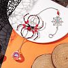 Spider Glass Beaded Hanging Ornaments HJEW-TA00172-02-2