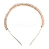 Brass Wire Wrapped Natural Gemstone Chip Hair Bands AJEW-Z010-04-2