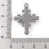 Cross Theme Brass Micro Pave Clear Cubic Zirconia Pendants LS-ZIRC-I067-04A-02-3
