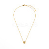 304 Stainless Steel Pave Cubic Zirconia Heart Pendant Cable Chain Necklaces for Women WG320DC-01-2