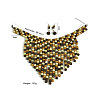 Bohemian Style Wood Round Beaded Pendant Necklaces & Dangle Earrings Sets FS-WG26D1A-02-2