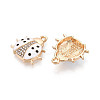Rack Plating Alloy & Rhinestone & Enamel Pendants ENAM-T024-02M-G-3