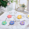 5Pcs 5 Colors Silicone Flower Keychains KEYC-SP0001-52-4