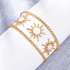 304 Stainless Steel Enamel Cuff Bangles for Women LS-BJEW-D306-06G-4