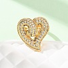 Adjustable Brass Micro Pave Cubic Zirconia Cuff Rings for Women RJEW-B139-08G-03-2