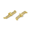 Rack Plating Brass Micro Pave Clear Cubic Zirconia Connector Charms KK-C007-37G-T-3