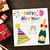 MAYJOYDIY US 1 Set New Year PET Hollow Out Drawing Painting Stencils DIY-MA0002-57-5