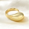 Rack Plating Brass Teardrop Open Cuff Ring for Women X-RJEW-A016-03G-3
