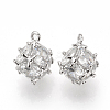 Brass Cubic Zirconia Charms ZIRC-T003-20P-2