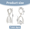 4Pcs 925 Sterling Silver Ice Pick Pinch Bails FIND-HS0002-08C-2