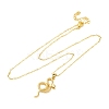 Brass Snake Pendant Cable Chain Necklaces for Women NJEW-S438-01A-G-4