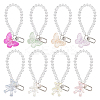 8Pcs 8 Style Acrylic Hanging Beaded Keychain Wrist Bracelet Pendant Decoration HJEW-OC0001-30-1