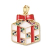 Christmas Brass Micro Pave Cubic Zirconia Pendants KK-K305-07E-02-1