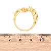 Brass Clear Cubic Zirconia Horse Eye Cuff Rings for Women RJEW-U047-31G-5