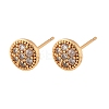 Brass Micro Pave Clear Cubic Zirconia Stud Earrings for Women EJEW-G428-25G-02-4