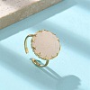 Flat Round Natural Rose Quartz Finger Rings RJEW-R009-01G-02-1