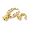 Oval Rectangle Rack Plating Brass Micro Pave Clear Cubic Zirconia Fold Over Clasps KK-A225-11G-2