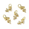 Real 18K Gold Plated Brass Micro Pave Clear Cubic Zirconia Charms KK-E068-VB411-9-4