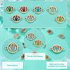 32Pcs 7 colors Glass Connector Charms GLAA-AR0001-29-4