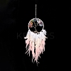 Iron Woven Web/Net with Feather Pendant Decorations LS-AJEW-B017-24-3