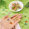 60Pcs 6 Colors Glass Pendants PALLOY-TA00249-6
