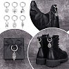 12Pcs 6 Styles Tibetan Style Alloy Spider Web & Spider Shoe Charms HJEW-PH02287-5