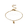 304 Stainless Steel Round Bead Charm Bracelets BJEW-G748-01G-2
