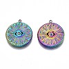 Rainbow Color 304 Stainless Steel Pendant Rhinestone Settings STAS-S119-071-2