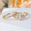 Alloy Micro Pave Cubic Zirconia Finger Rings Sets for Women FS-WGC007F-01-3