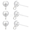 5 Pairs 925 Sterling Silver Stud Earring Findings STER-BBC0008-94S-1