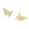 Brass Micro Pave Clear Cubic Zirconia Studs Earring for Women EJEW-S217-C06-2