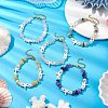 Starfish Synthetic Turquoise & Natural Mixed Gemstone Chip Beaded Bracelets for Women BJEW-JB11264-1