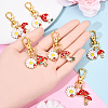 Flower & Mushroom Alloy Enamel Pendant Decorations HJEW-YW00055-01-5