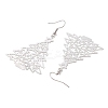 Non-Tarnish Hollow Christmas Tree 201 Stainless Steel Dangle Earrings for Women EJEW-JE05876-3
