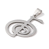 Non-Tarnish Reiki Symbol 201 Stainless Steel Pendants STAS-A094-03A-P-2