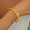 Vintage Chic Real 18K Gold Plated Classic Hollow Flower Brass Bangles for Women AW2643-1