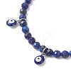 2Pcs Natural Lapis Lazuli and Rainbow Moonstone Beaded Charm Bracelets BJEW-JB12592-4